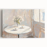 Black and white stretched canvas featuring assorted kitchen utensils, ideal for kitchen wall art.