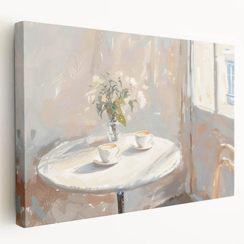 Large stretched canvas featuring a variety of colorful fruit and vegetable illustrations, ideal for kitchen wall art.