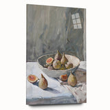 Large abstract wall art featuring assorted fruits in vibrant colors on acrylic glass.