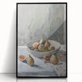 Large abstract wall art featuring assorted fruits in vibrant colors on a black acrylic framed print.