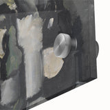 Abstract Still Life Wall Art - Modern Black and Gray Bottle Arrangement