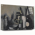 Abstract Still Life Wall Art - Modern Black and Gray Bottle Arrangement