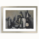 Abstract Still Life Wall Art - Modern Black and Gray Bottle Arrangement