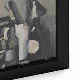 Abstract Still Life Wall Art - Modern Black and Gray Bottle Arrangement
