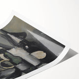 Abstract Still Life Wall Art - Modern Black and Gray Bottle Arrangement