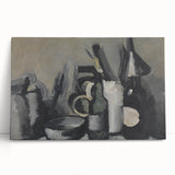 Abstract Still Life Wall Art - Modern Black and Gray Bottle Arrangement