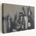 Abstract Still Life Wall Art - Modern Black and Gray Bottle Arrangement