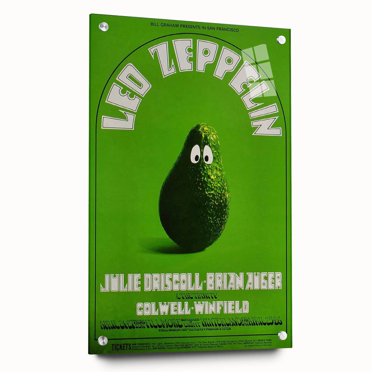 Led Zeppelin Fillmore Poster 1969 | Retro Music Wall Art