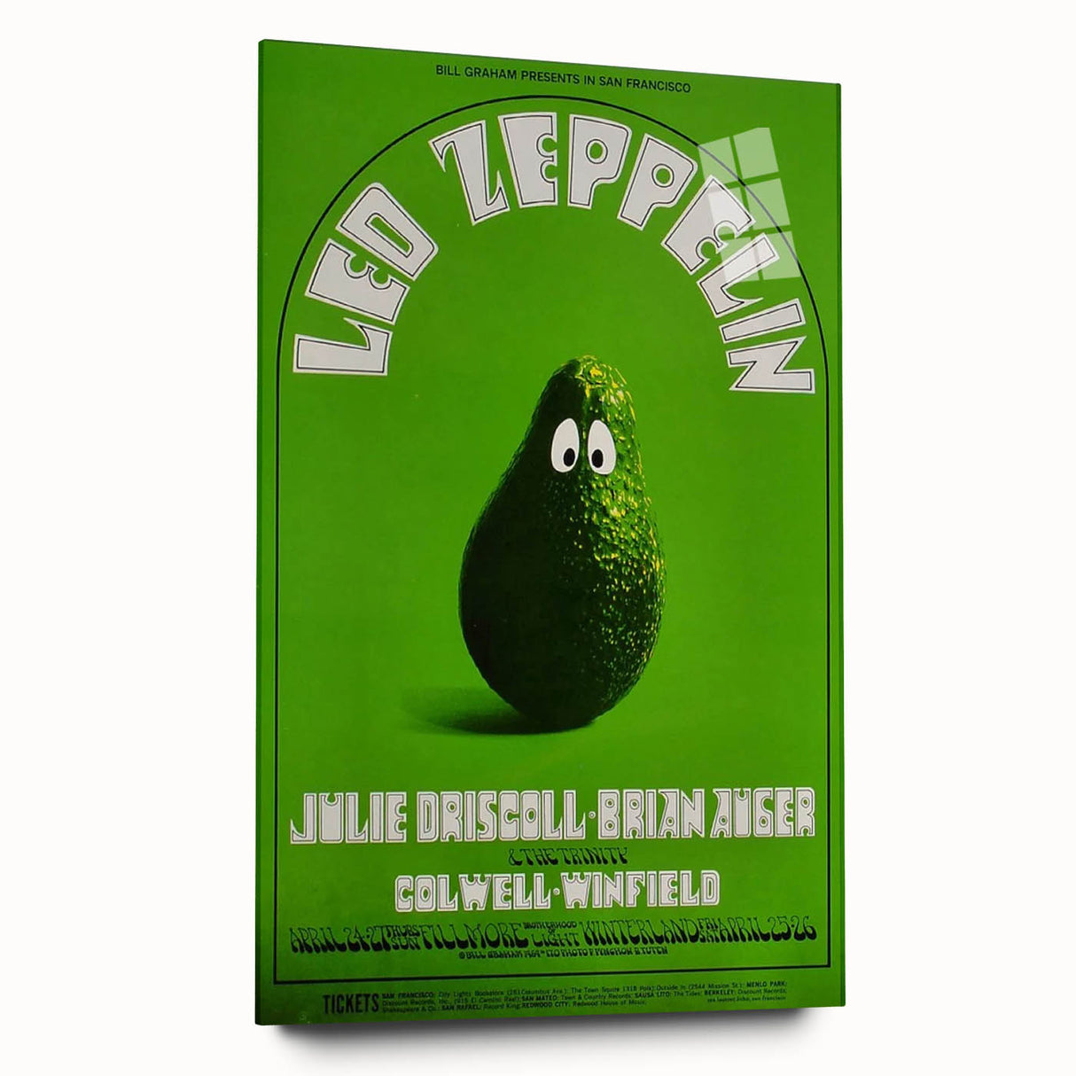 Led Zeppelin Fillmore Poster 1969 | Retro Music Wall Art