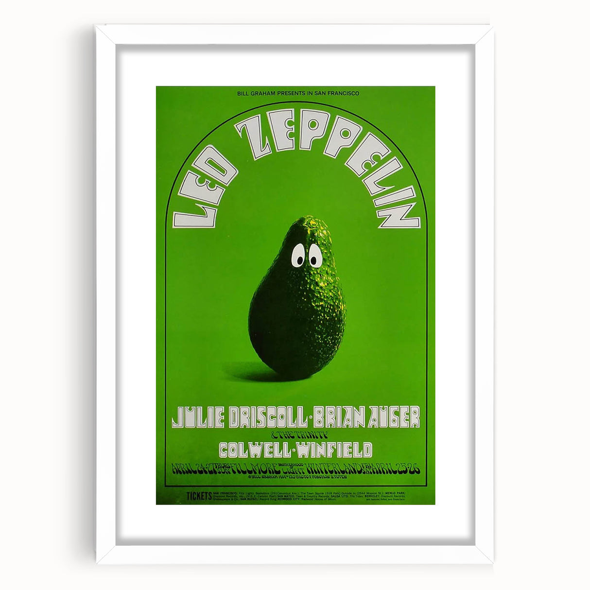 Led Zeppelin Fillmore Poster 1969 | Retro Music Wall Art