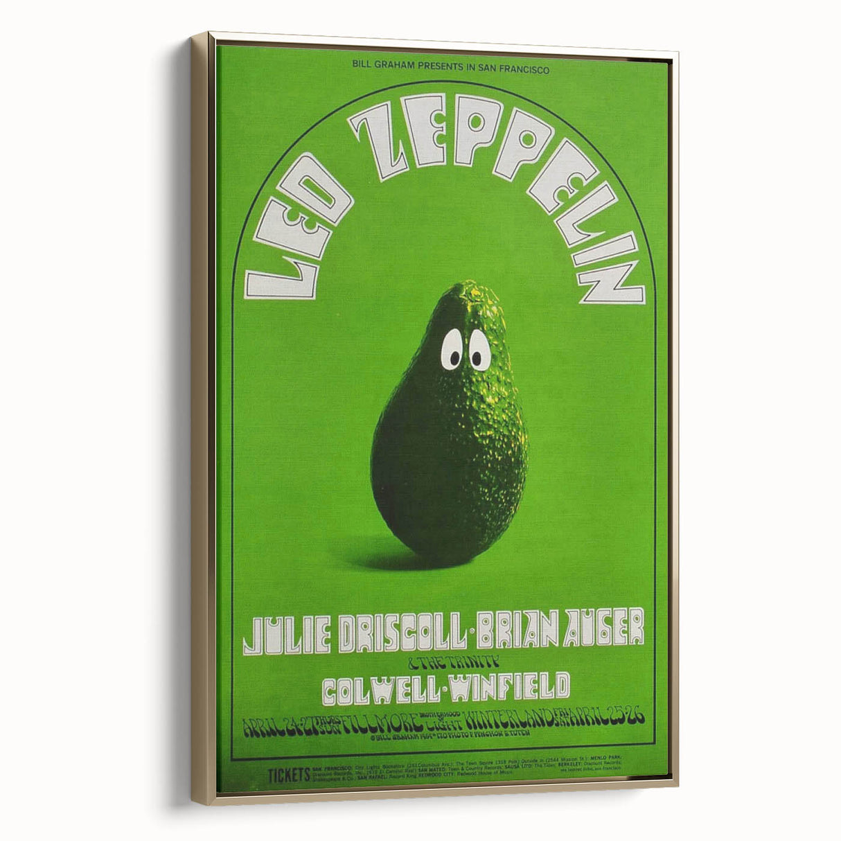 Led Zeppelin Fillmore Poster 1969 | Retro Music Wall Art