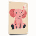 Adorable Pink Elephant Girls Room Wall Art – Kids Room Print