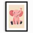 Adorable Pink Elephant Girls Room Wall Art – Kids Room Print