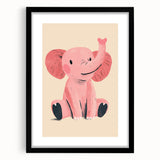 Adorable Pink Elephant Girls Room Wall Art – Kids Room Print