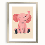 Adorable Pink Elephant Girls Room Wall Art – Kids Room Print