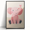 Adorable Pink Elephant Girls Room Wall Art – Kids Room Print