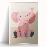 Adorable Pink Elephant Girls Room Wall Art – Kids Room Print