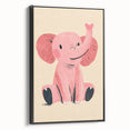 Adorable Pink Elephant Girls Room Wall Art – Kids Room Print