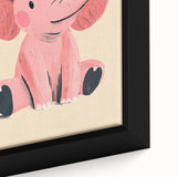 Adorable Pink Elephant Girls Room Wall Art – Kids Room Print