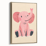 Adorable Pink Elephant Girls Room Wall Art – Kids Room Print