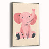 Adorable Pink Elephant Girls Room Wall Art – Kids Room Print
