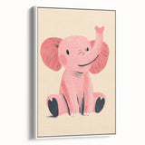 Adorable Pink Elephant Girls Room Wall Art – Kids Room Print