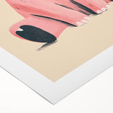 Adorable Pink Elephant Girls Room Wall Art – Kids Room Print