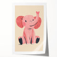 Adorable Pink Elephant Girls Room Wall Art – Kids Room Print