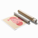 Adorable Pink Elephant Girls Room Wall Art – Kids Room Print