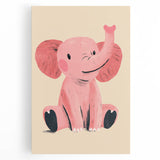 Adorable Pink Elephant Girls Room Wall Art – Kids Room Print