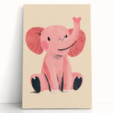 Adorable Pink Elephant Girls Room Wall Art – Kids Room Print