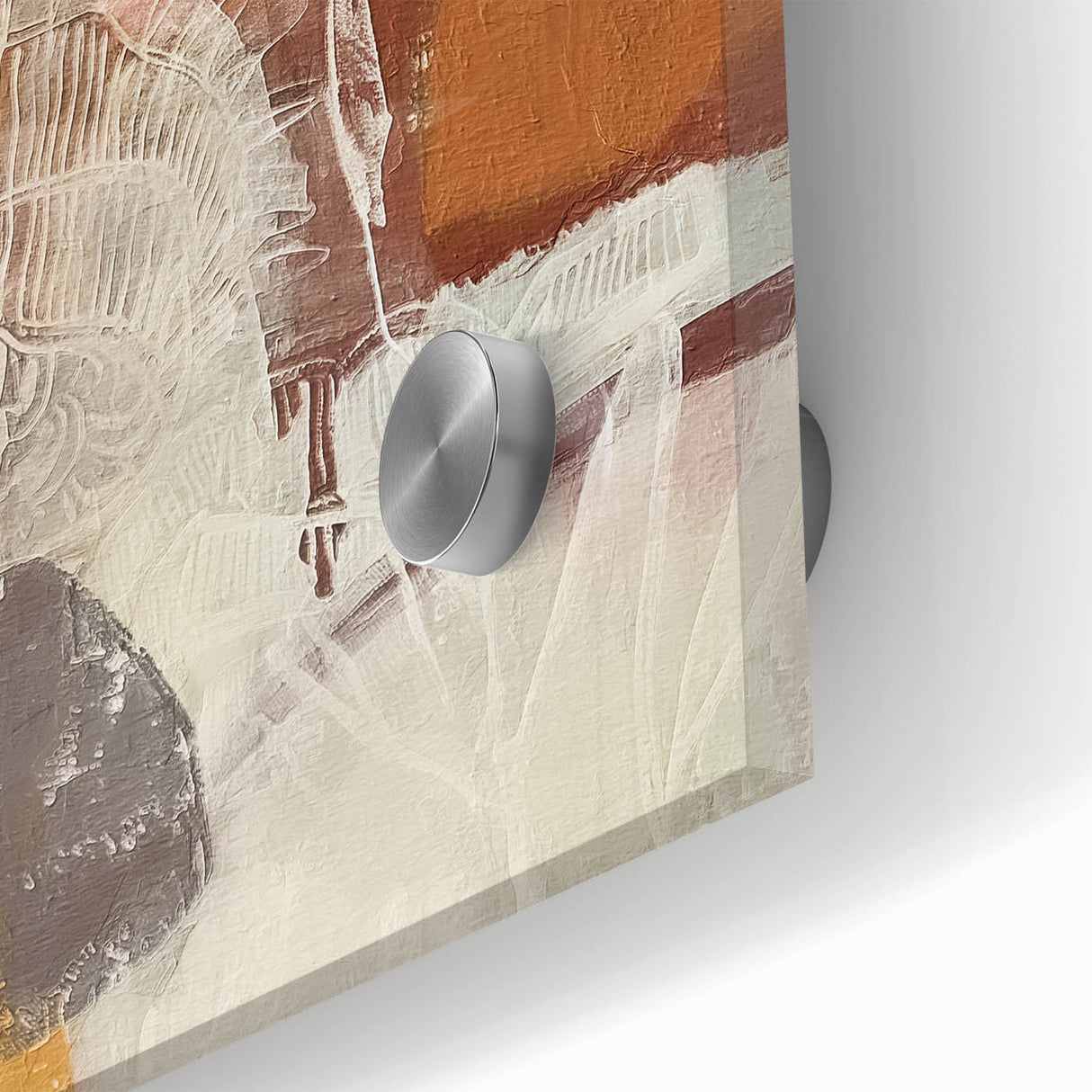 Large abstract wall art depicting vibrant fall colors on acrylic glass, ideal for bedroom or dining room decor.