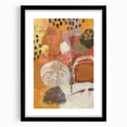 Abstract art print depicting colorful, textured fall scenery on a large canvas, ideal for living room decor.