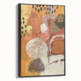 Black and white landscape art painting on framed canvas, depicting a vintage-style autumn scene, ideal for bedroom decor.