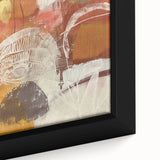 Extra large framed canvas featuring a textured fall scene in black with vibrant, colorful accents.