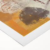 Art deco poster depicting an autumnal scene in muted oranges and browns on rolled canvas, suitable for dining room decor.