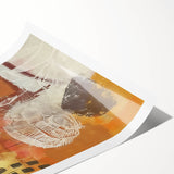 Extra large wall art featuring line art flowers in muted earth tones on a rolled canvas, ideal for large living room decor.