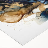 Luxury Fluid Abstract Wall Art – Navy & Gold Modern Print