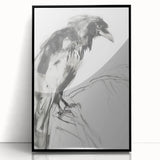 Abstract figurative art piece framed in black acrylic, showcasing a vibrant color palette and dynamic shapes, ideal for modern home decor.