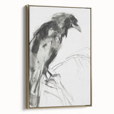 Framed abstract figurative canvas art with a gold frame, showcasing a modern design that enhances interior decor, ideal for contemporary living spaces.