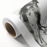 Abstract figurative rolled canvas art showcasing vibrant colors and dynamic shapes, perfect for modern decor, securely packaged in a protective cardboard tube.