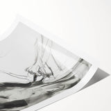 Abstract figurative rolled print showcasing vibrant colors and dynamic shapes, elegantly packaged in a protective cardboard tube, perfect for modern home decor.