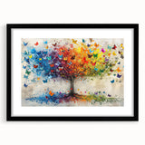 Abstract floral frame featuring a black mat, showcasing vibrant colors and intricate designs, ideal for modern home decor or artistic displays. This elegant piece adds a touch of sophistication to any space, perfect for framing art or photographs.