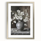 Abstract floral artwork framed in silver with a mat, showcasing vibrant colors and intricate details, perfect for enhancing modern home decor.