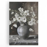 Vibrant abstract floral design on stretched canvas, showcasing bold colors and intricate patterns, ideal for enhancing modern home decor aesthetics.