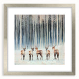 Abstract landscape artwork framed with a sleek silver mat, showcasing vibrant colors and intricate details. Ideal for modern home decor, this piece adds elegance to any space.