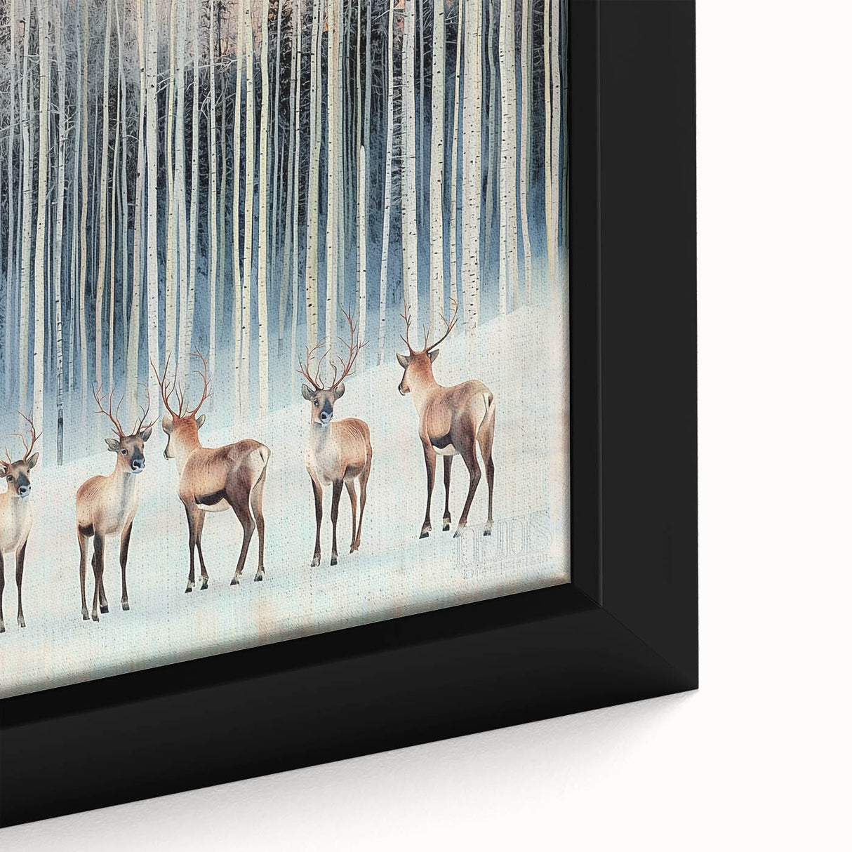Close-up of a framed abstract landscape canvas featuring rich, vibrant colors and intricate textures, ideal for modern home decor and artistic expression.