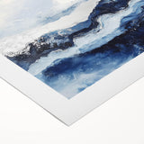 Stormy Modern Abstract Wall Art – Navy and White Canvas Print