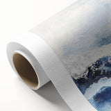 Stormy Modern Abstract Wall Art – Navy and White Canvas Print