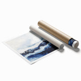 Stormy Modern Abstract Wall Art – Navy and White Canvas Print